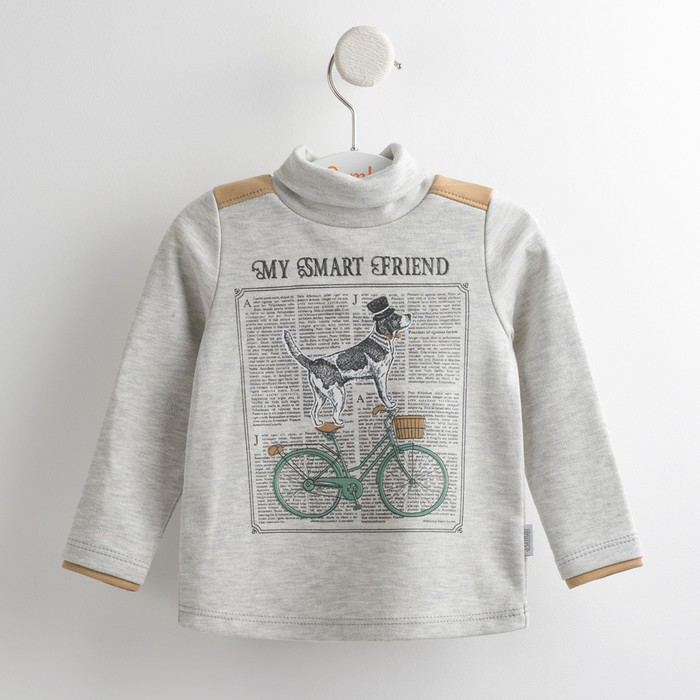 Свитер для мальчика, рост 80 см, цвет серый меланж ГФ073_М