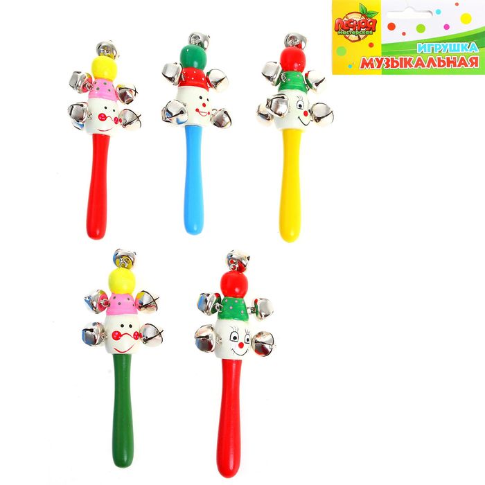 Погремушка с бубенцами "Клоун", цвета МИКС
