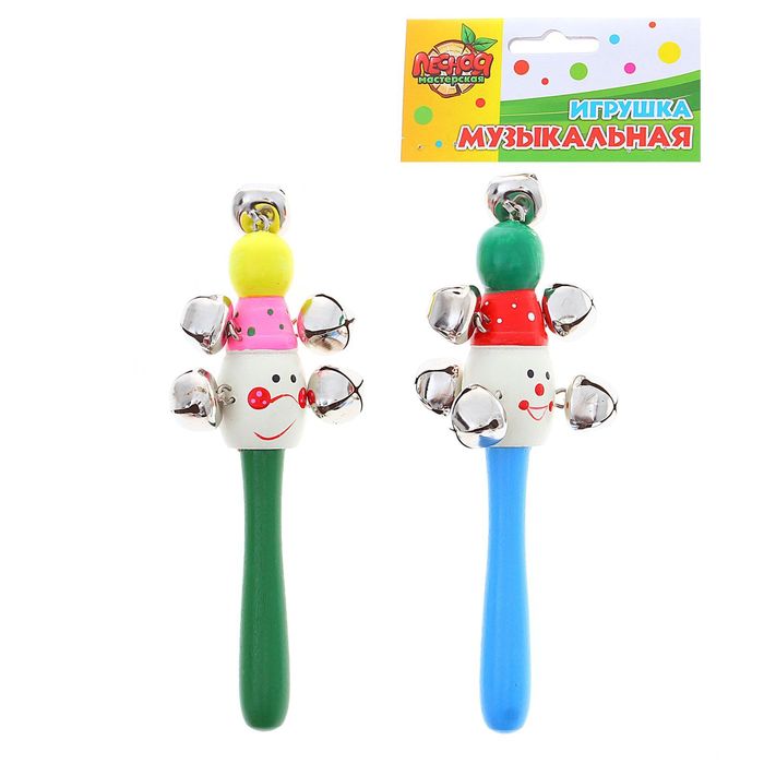 Погремушка с бубенцами "Клоун", цвета МИКС