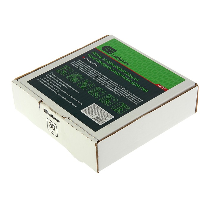 Лента углоформирующая защитная "СИБРТЕХ", 50 мм × 30 м, пластиковая