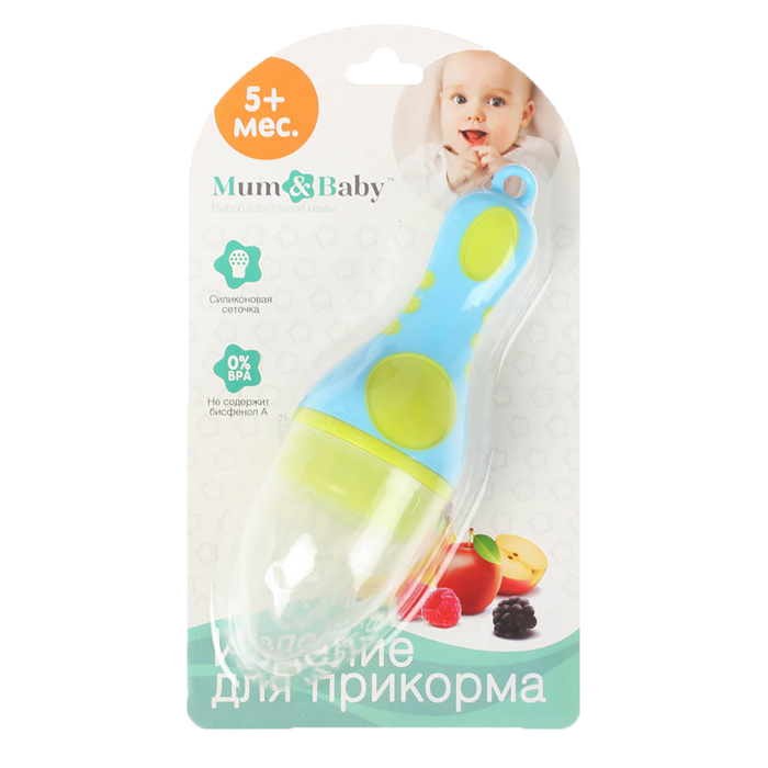 Изделие для прикорма с силиконовой сеточкой, цвет голубой/лайм