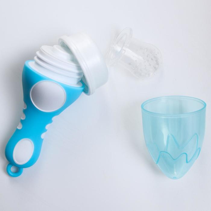 Изделие для прикорма с силиконовой сеточкой, цвет голубой