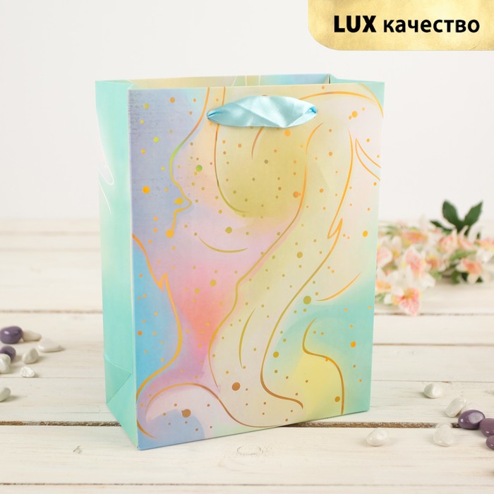 Пакет подарочный "Абстрактный узор", 30 х 12 х 42 см