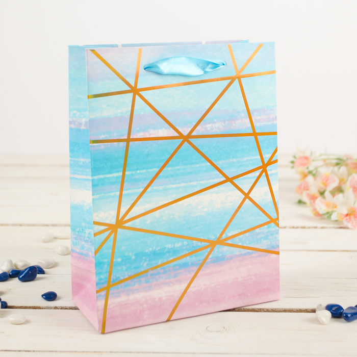 Пакет подарочный "Градиент", 30 х 12 х 42 см