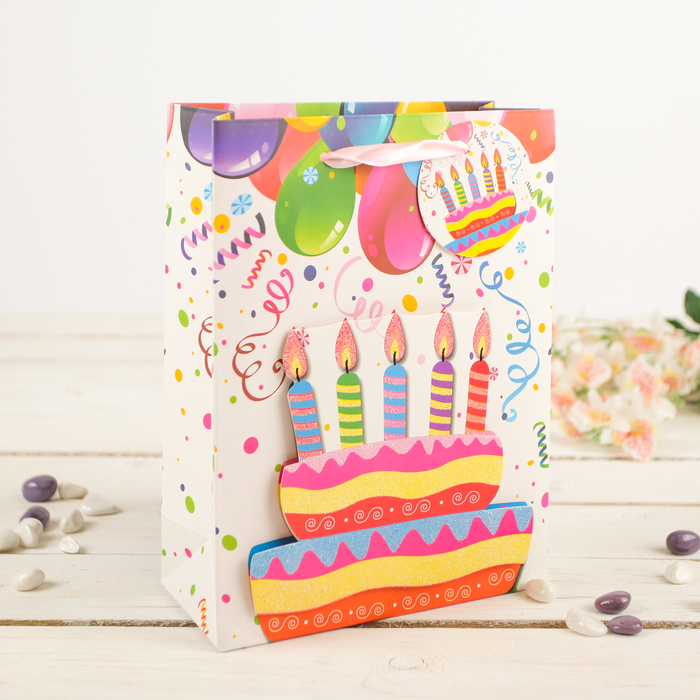 Пакет подарочный "Праздничный", 26 х 10 х 32 см