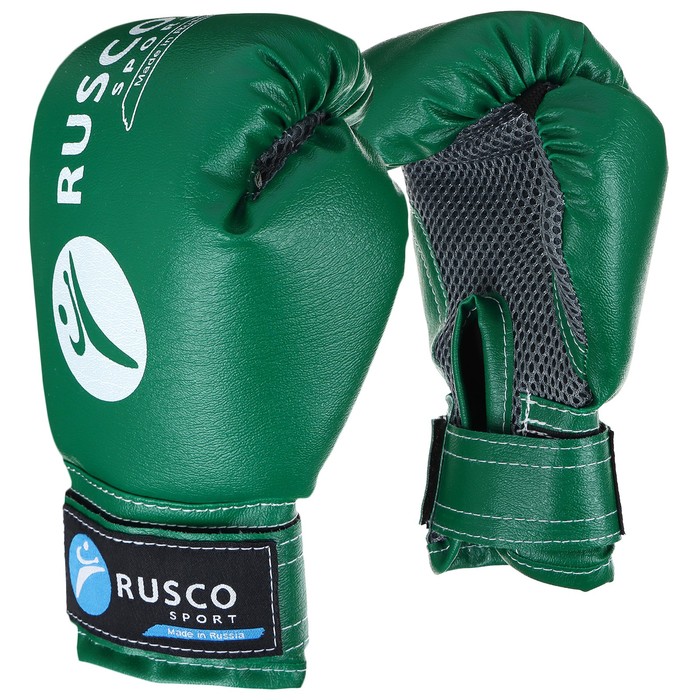 Перчатки боксёрские RuscoSport, детские, 4 унции, цвет зелёный перчатки боксёрские детские цвет чёрный