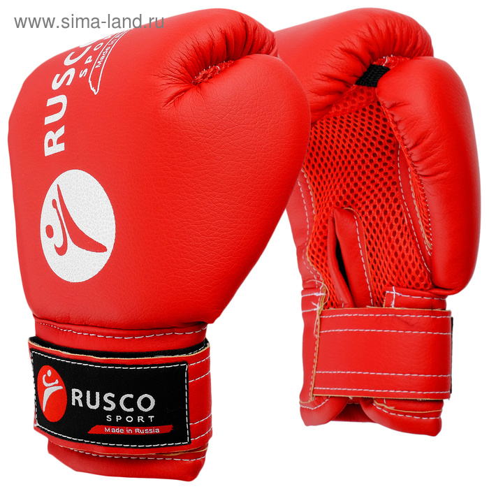 фото Перчатки боксерские rusco sport детские кож.зам. 4 oz цвет красный ruscosport