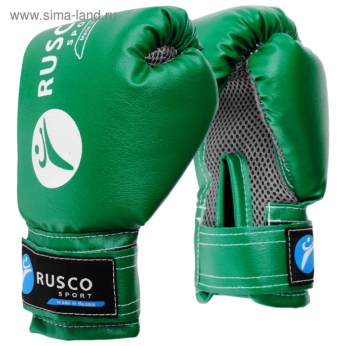 Перчатки боксёрские RuscoSport, детские, 6 унций, цвет зелёный перчатки боксёрские детские цвет чёрный