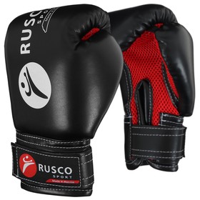 Перчатки боксерские RUSCO SPORT детские кож.зам. 6 Oz черные