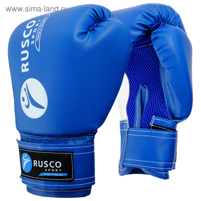 фото Перчатки боксерские rusco sport кож.зам. 8 oz синие ruscosport