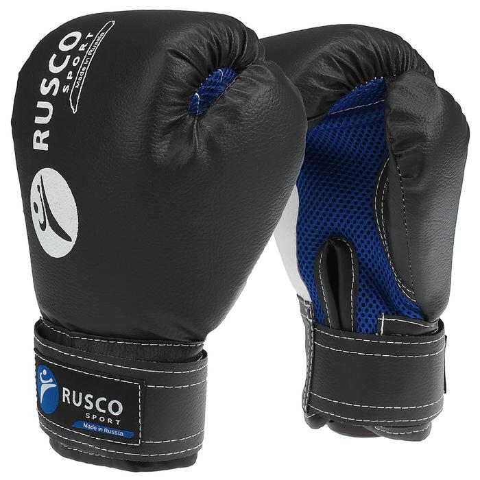 фото Перчатки боксерские rusco sport кож.зам. 10 oz черные ruscosport