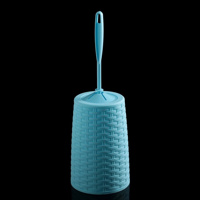 Ерш для унитаза с подставкой "ПлетЕнка", цвет голубой