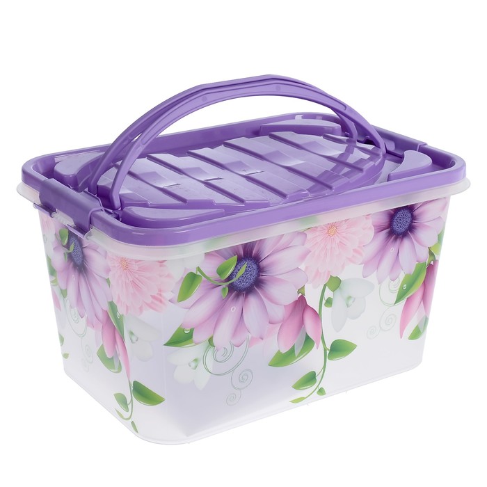 Контейнер прямоугольный "Георгины" 15 л