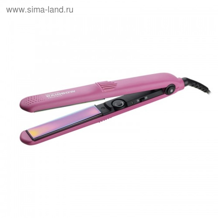 Выпрямитель Gamma PIU-118 Rainbow, 43 Вт, антистатическое покрытие, 25х89 мм, 230°С, розовый цена и фото