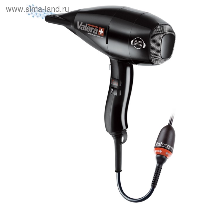 

Фен Valera-SX6500Y RC Swiss SILENT 6500 Ionic Rotocord, 1800 Вт, 2 насадки, черный