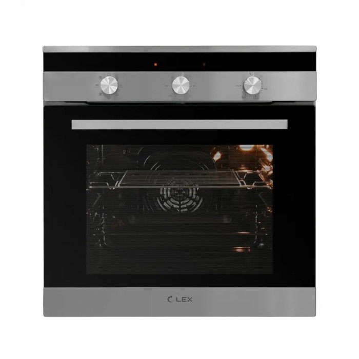 Духовой шкаф Lex EDM 070 IX, электрический, 60 л, чёрный/серебристый