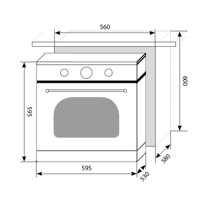 Духовой шкаф Lex EDM 073С IV, электрический, 60 л, бежевый