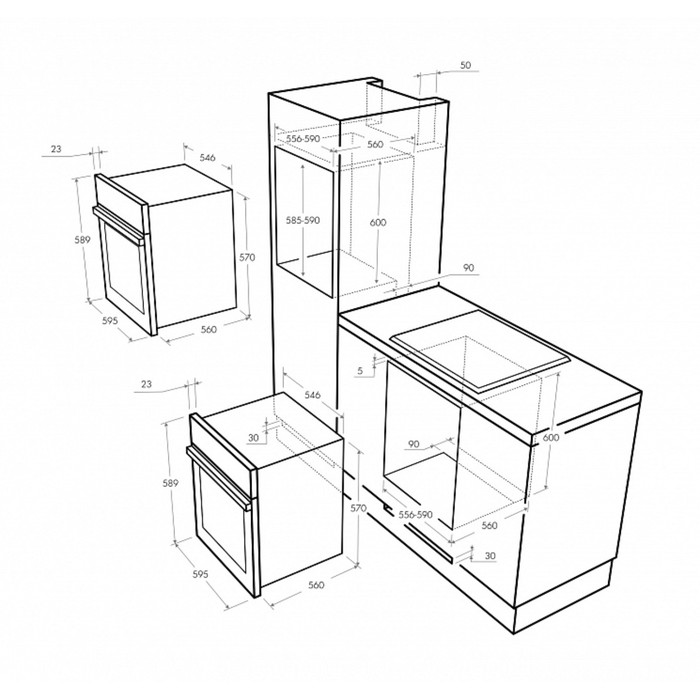 Духовой шкаф Maunfeld MEOF.676I(D), 67 л, электрический, темно-бежевый