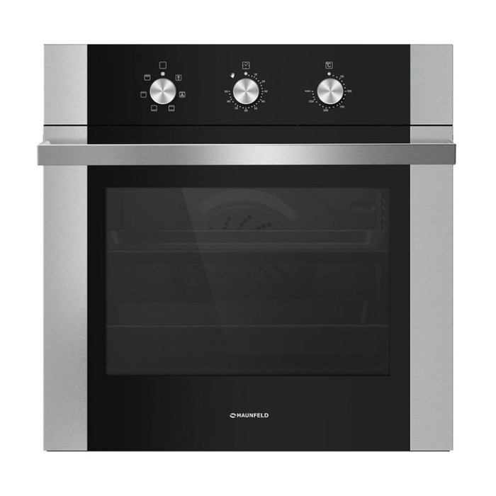 Духовой шкаф Maunfeld MEOF.676S2, 67 л, электрический, чёрный/серебристый