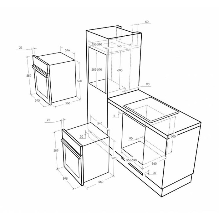 Духовой шкаф Maunfeld MEOF.676S2, 67 л, электрический, чёрный/серебристый