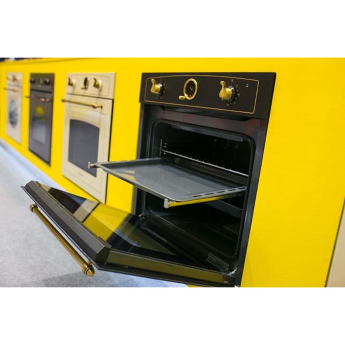 Духовой шкаф Maunfeld MEOFE.676RBG.TM, 67 л, электрический, чёрный