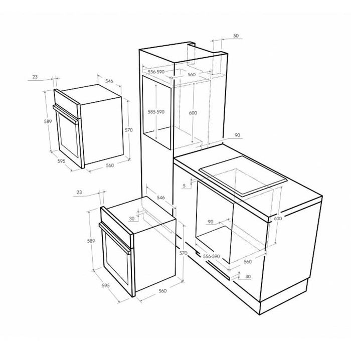 Духовой шкаф Maunfeld MEOFG.676RIB.TR, 67 л, электрический, бежевый