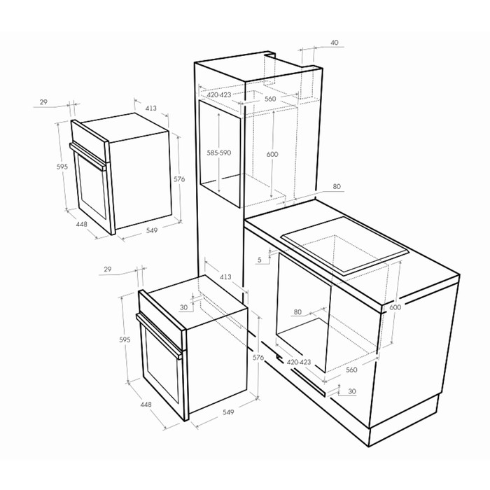 Духовой шкаф Maunfeld MEOXS.436RIB.TA, 43 л, электрический, бежевый