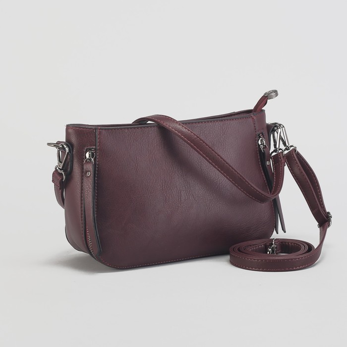 Сумка женская, отдел с перегородкой, наружный карман, цвет бордовый