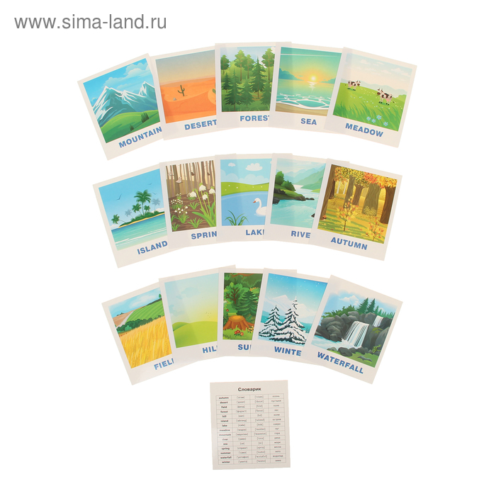 Обучающие карточки English «Природа» english природа карточки для детей с подсказками для взрослых