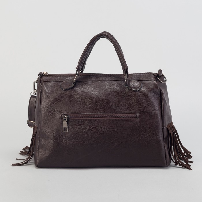 Сумка женская, отдел на молнии, наружный карман, длинный ремень, цвет кофе