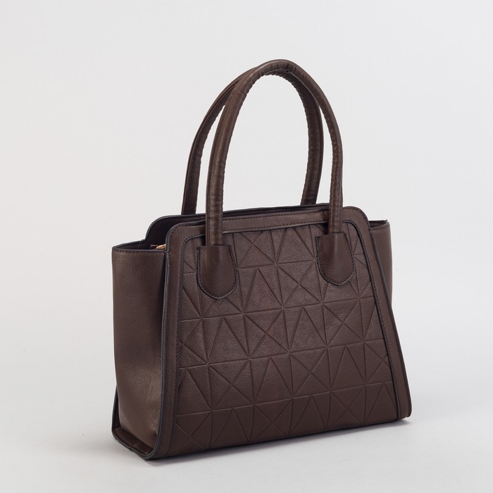 Сумка женская, отдел с перегородкой на молнии, наружный карман, цвет кофе