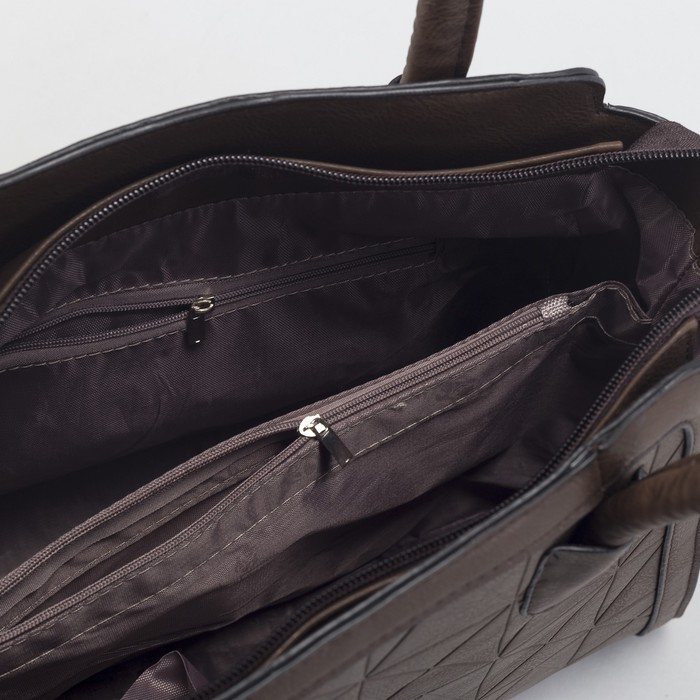 Сумка женская, отдел с перегородкой на молнии, наружный карман, цвет кофе