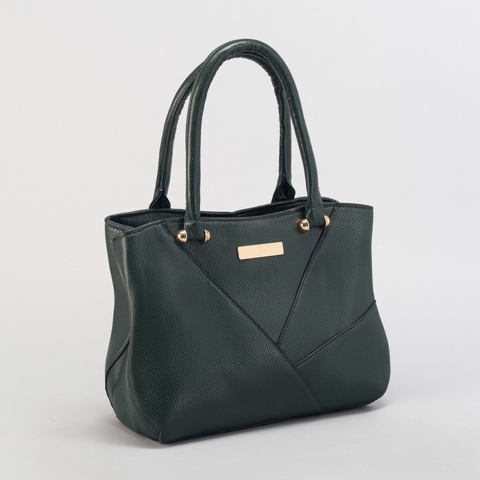 Сумка женская, отдел с перегородкой на молнии, наружный карман, цвет зелёный