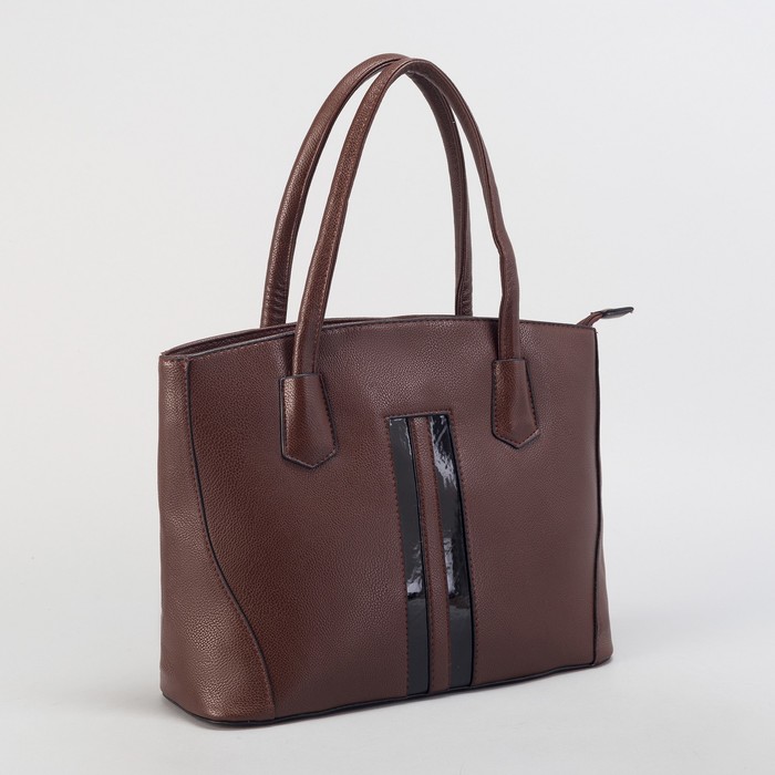 Сумка женская, отдел с перегородкой на молнии, наружный карман, цвет коричневый