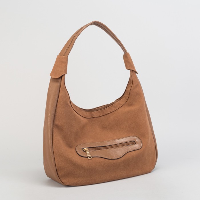 Сумка женская, нубук, отдел на молнии, 2 наружных кармана, цвет хаки