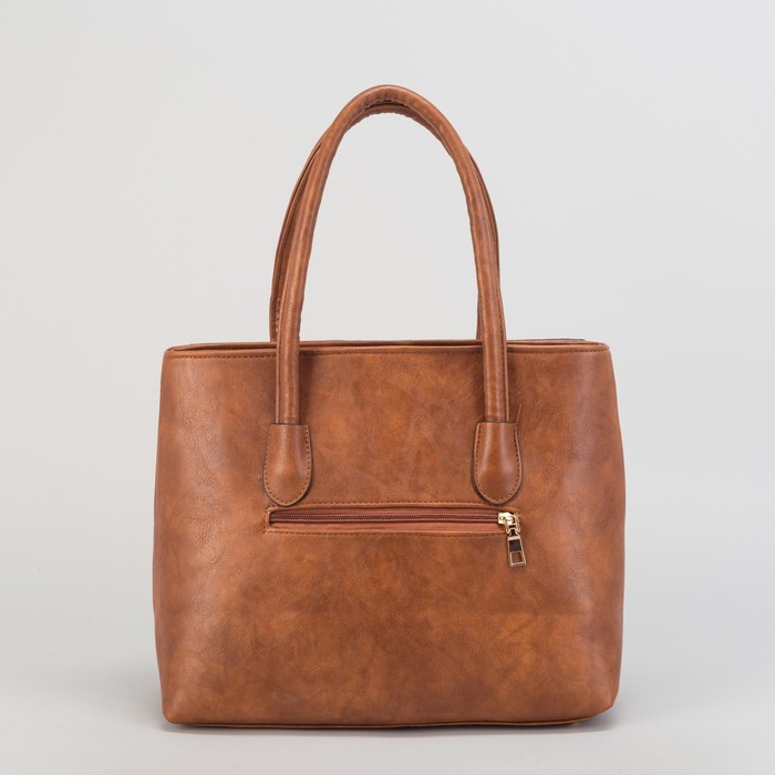 Сумка женская, отдел с перегородкой на молнии, наружный карман, цвет рыжий