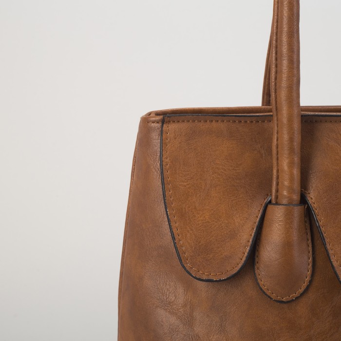 Сумка женская, отдел с перегородкой на молнии, наружный карман, цвет рыжий