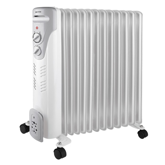 Обогреватель Vitek VT-1711 W, масляный, 13 секций, 2500 Вт, белый
