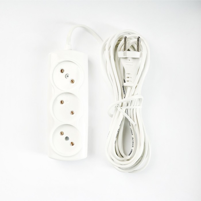 Удлинитель ФАZА УДП-3-500, 3 розетки, 5 метров, 6 А, ШВВП 2 х 0.5, без заземления