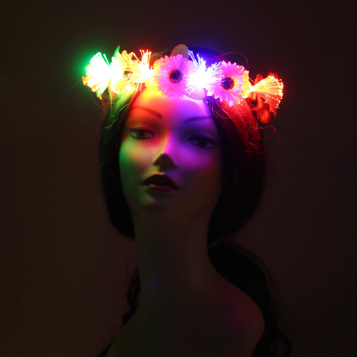 Гавайский светящийся венок "Ромашки"