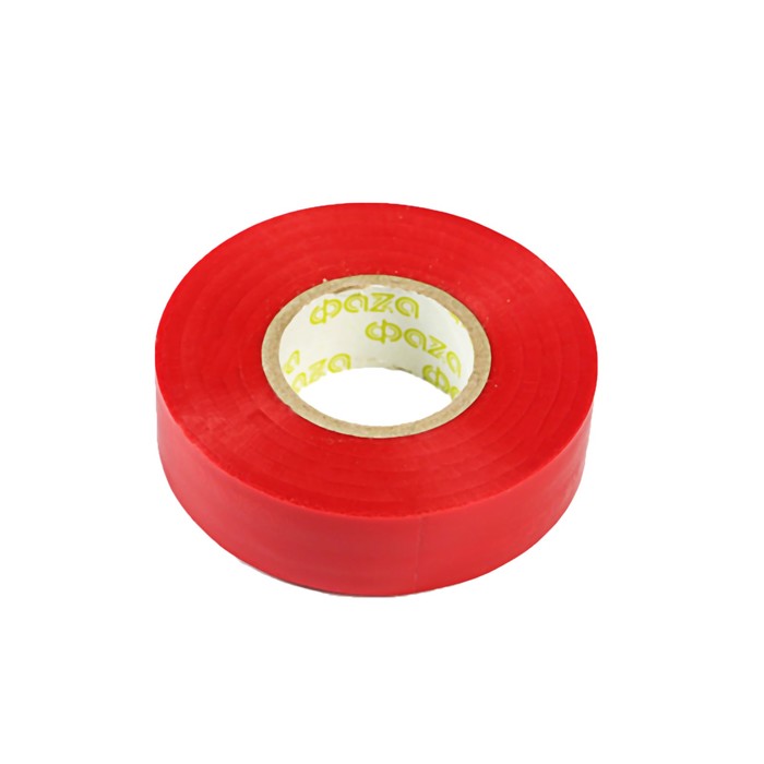 Изолента ФАZА, ПВХ, 19 мм х 20 м, 150 мкм, красная