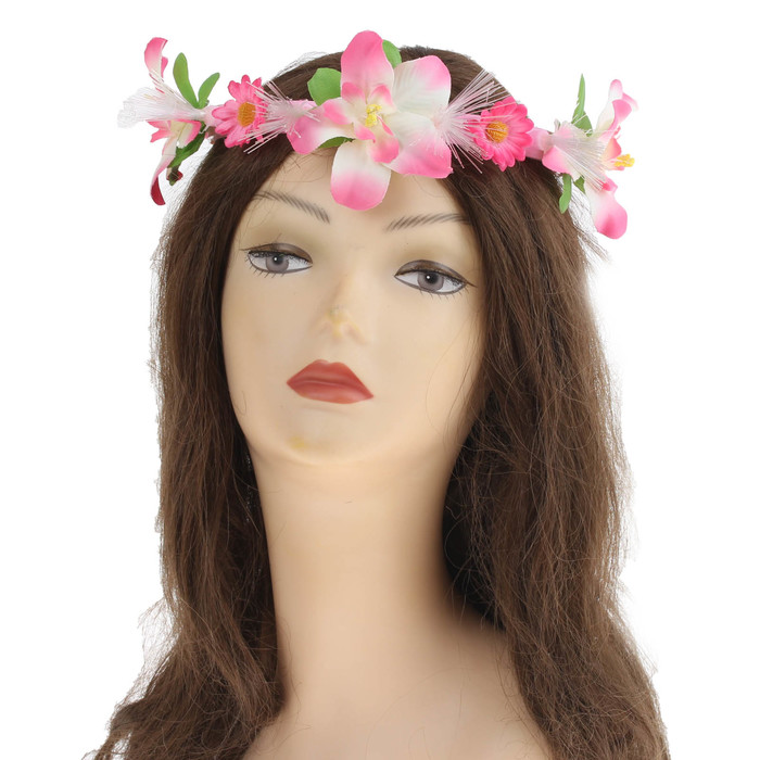 Гавайский светящийся венок "Красная полянка"