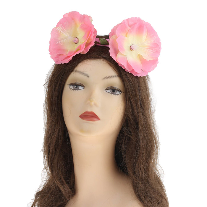 Гавайский светящийся венок "Два цветка"