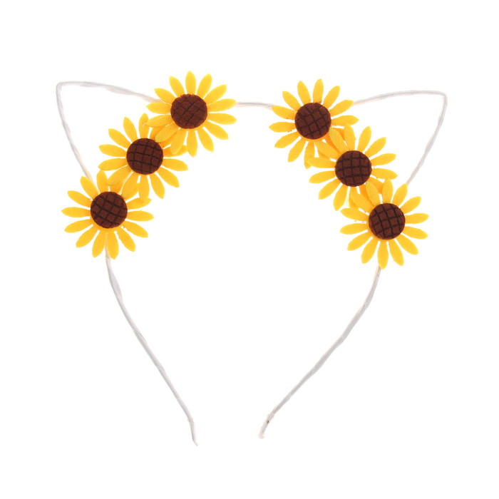 Гавайский ободок с ушками "Подсолнух"
