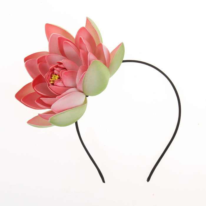 Гавайский ободок "Лотос", цвет розовый