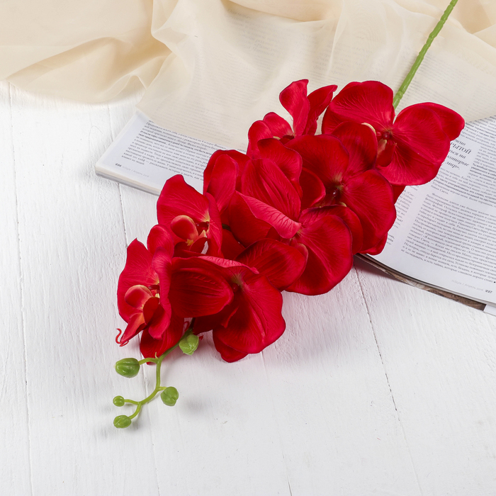 Цветы искусственные "Орхидея Изящная" 10*100 см, красная