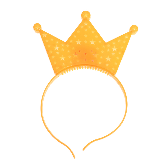 Карнавальный ободок "Корона" световой, цвет оранжевый