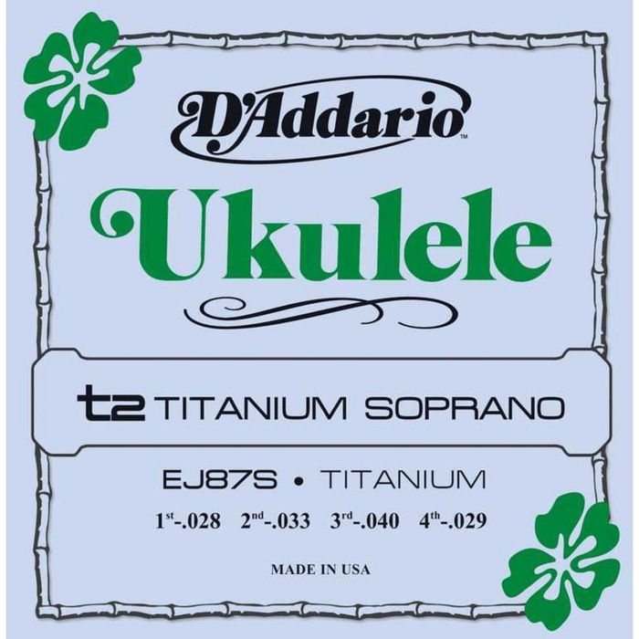 Струны для укулеле D'Addario EJ87S Titanium сопрано