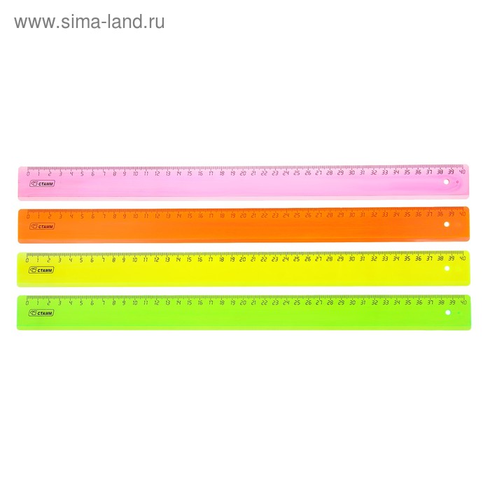 

Линейка 40 см Стамм "Neon Cristal", микс