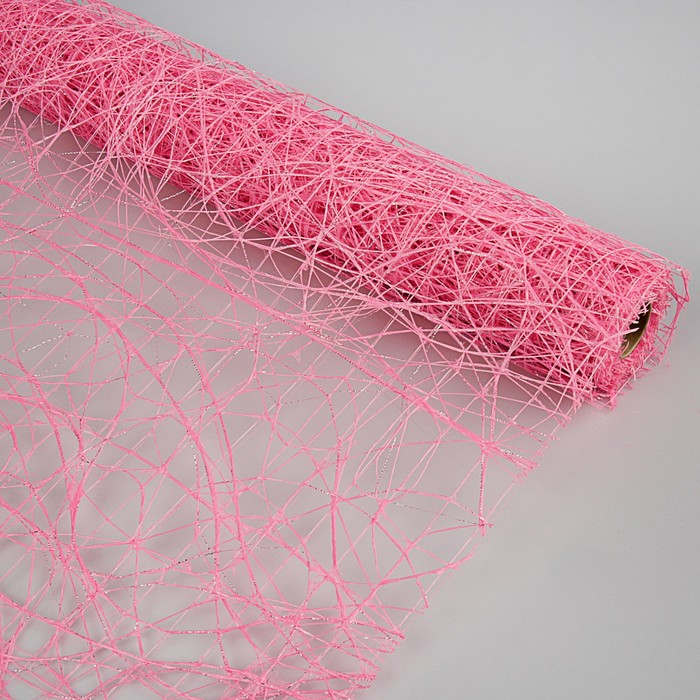 Сетка сизаль металлизированная, BOZA, розовый, 0,53 x 4,57 м